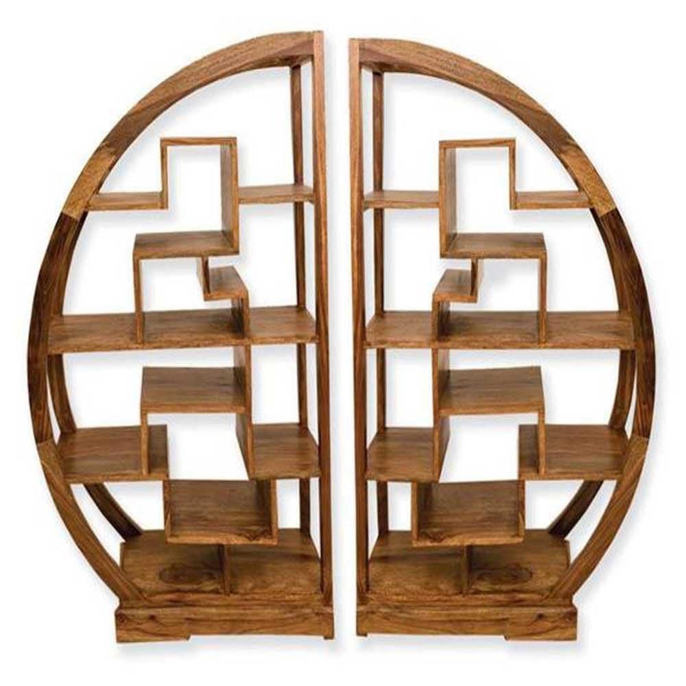 Wood Decor Half Moon Bookcase, Sheesham Wood Furniture Store In Perth
