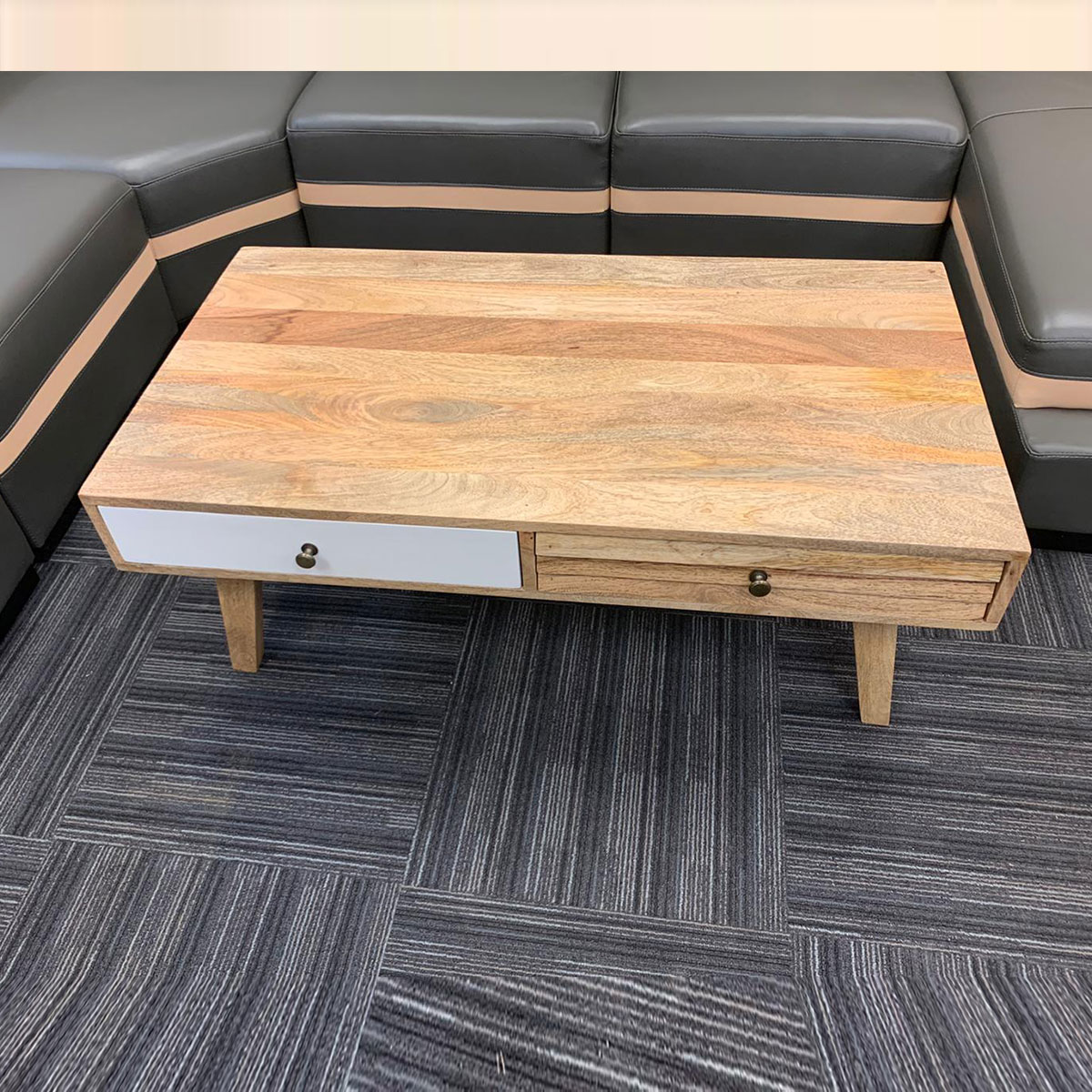Wood Decor Two Drawer Coffee Table Mango Wood Furniture Store