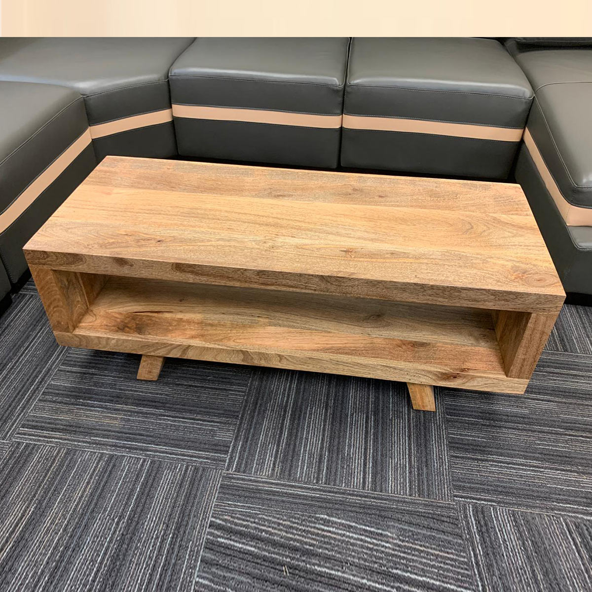 Wood Decor Open Shelf Coffee Table, Mango Wood Furniture Store In