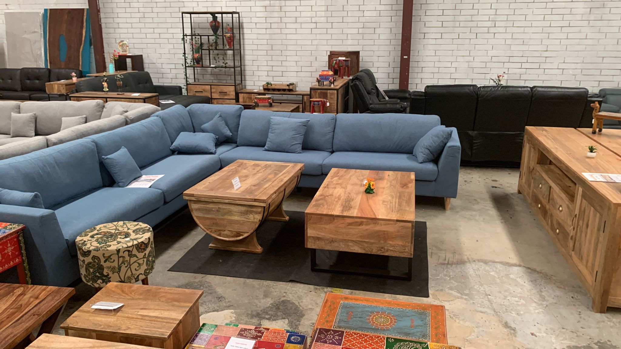 Fabiano Blue Modular Corner Fabric Sofa The Ultimate Seating Solution