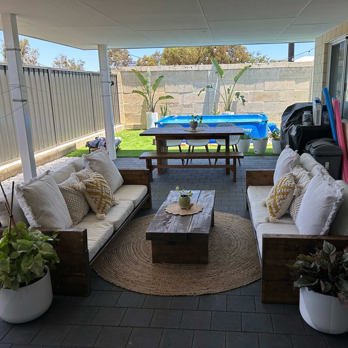 Wood Decor 3 Seater Outdoor Sofa Rustic Furniture Store In Perth