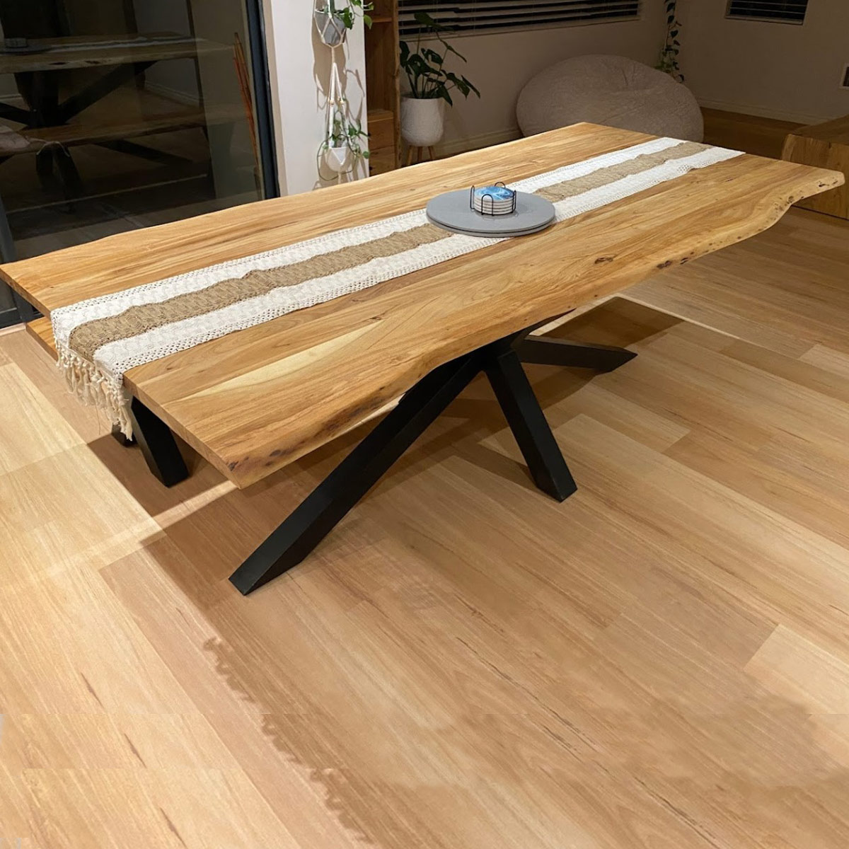 Wood Decor Hays Acacia Dining Table Spider Leg, Acacia Wood