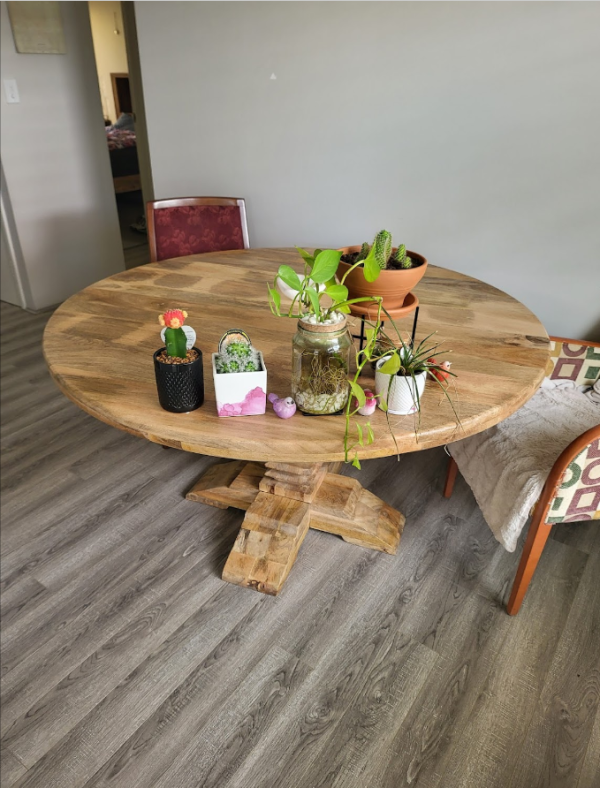 round dining table perth dining table with rustic finish by Wood Décor