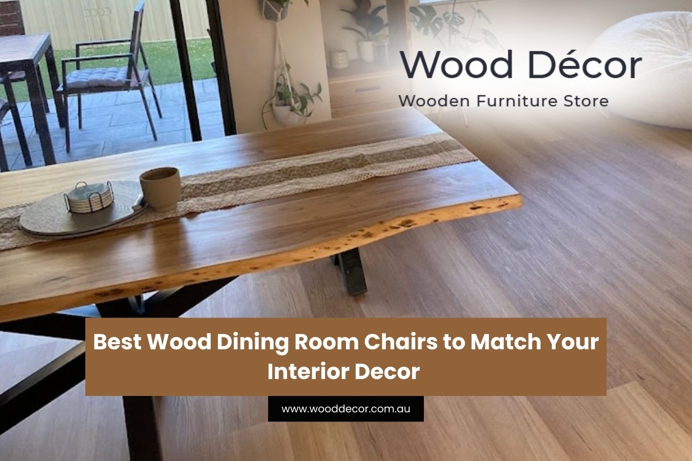 Rustic wooden dining table with natural edge design in modern dining space – Wood Décor Furniture Store