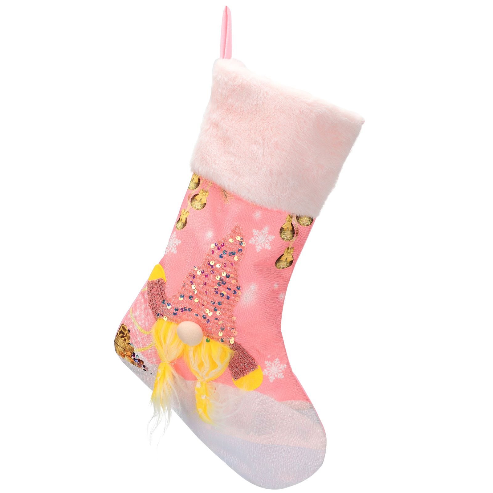 LED Christmas Stocking with Gnome Design Light up Christmas Sock for Girl Gift Stuffers Type 2